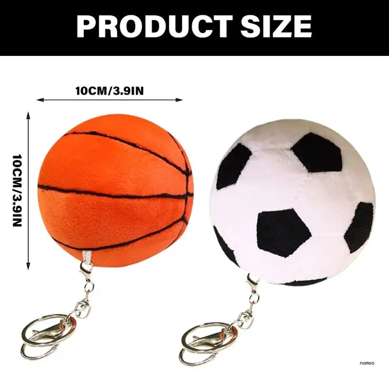 Plush Football/Basketball Keychains Pendant Car Keyring Backpack Bag Charm