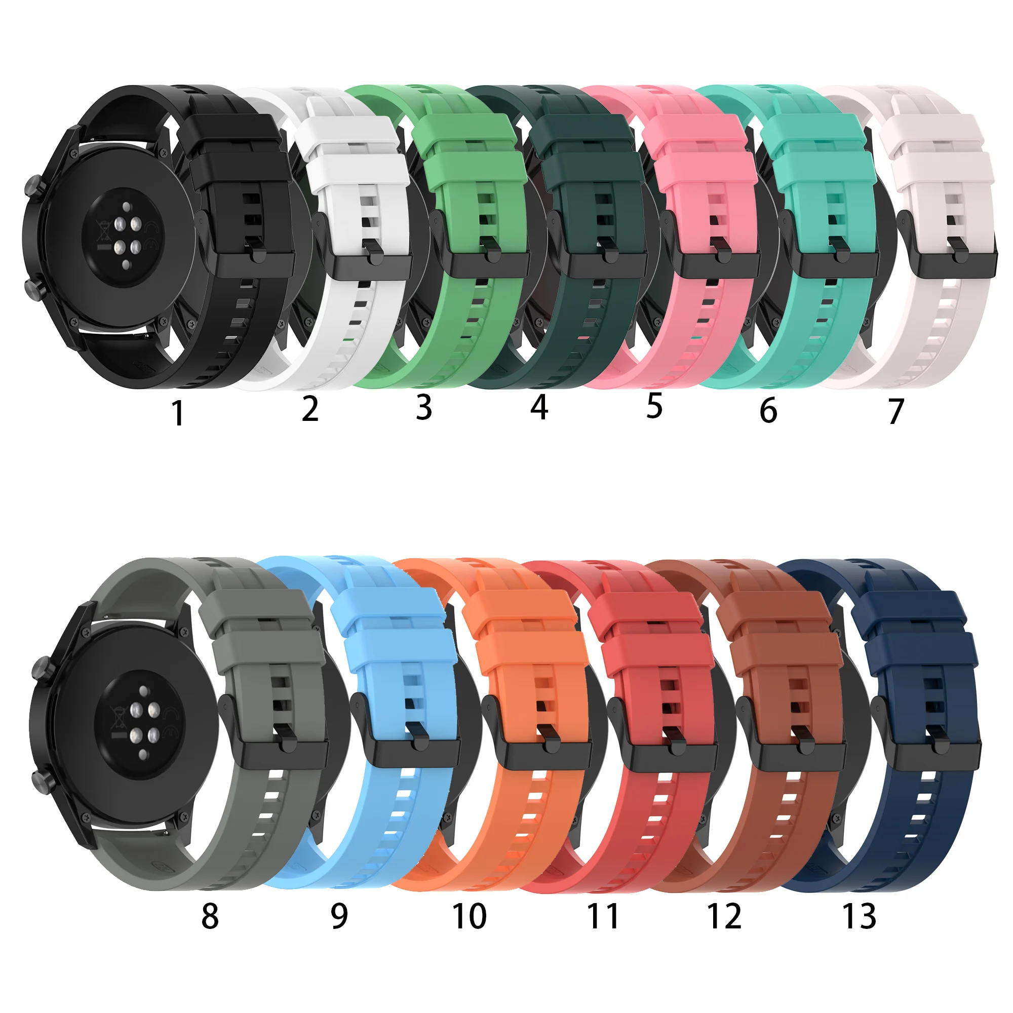 For  Huawei Watch GT4 46mm GT3 SE GT2 42mm 46mm / GT 2 2e Pro 3/ Honor MagicWatch 2 20mm 22mm Silicone Band Sport Strap Bracelet