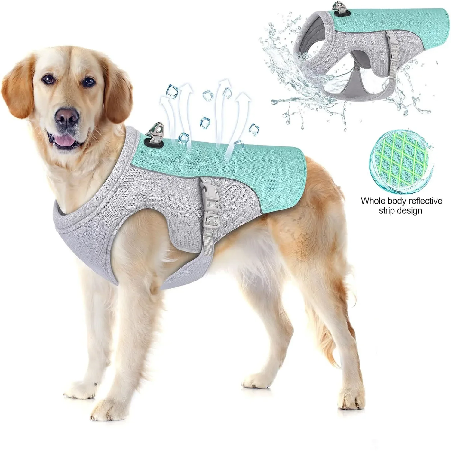 

Летняя охлаждающая жилетка для собак, светоотражающая быстросъемная одежда для домашних собак, солнцезащитное пальто для кошек для тренировок на открытом воздухе, кемпинга