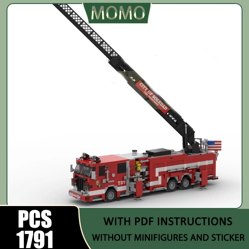 Modelo de Camión de Bomberos Gladiator RMA Quint Soledad, Bloques de Construcción MOC, Ladrillos Tecnológicos para Armar, Juguetes de Construcción, Regalo