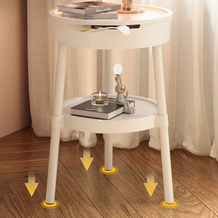 Sofa Side Coffee Shop Creative Cream Style Coffee Table Movable Living Room Bedside Table with Storage Tea Table Decoration