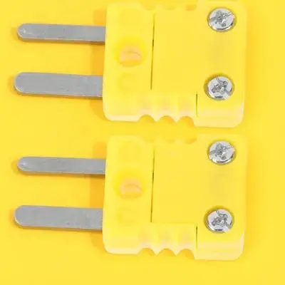 

2pcs K Type Thermocouple Plug Socket Yellow Mini Connector Quick Response Temperature Measurement Long Lasting Plastic Material