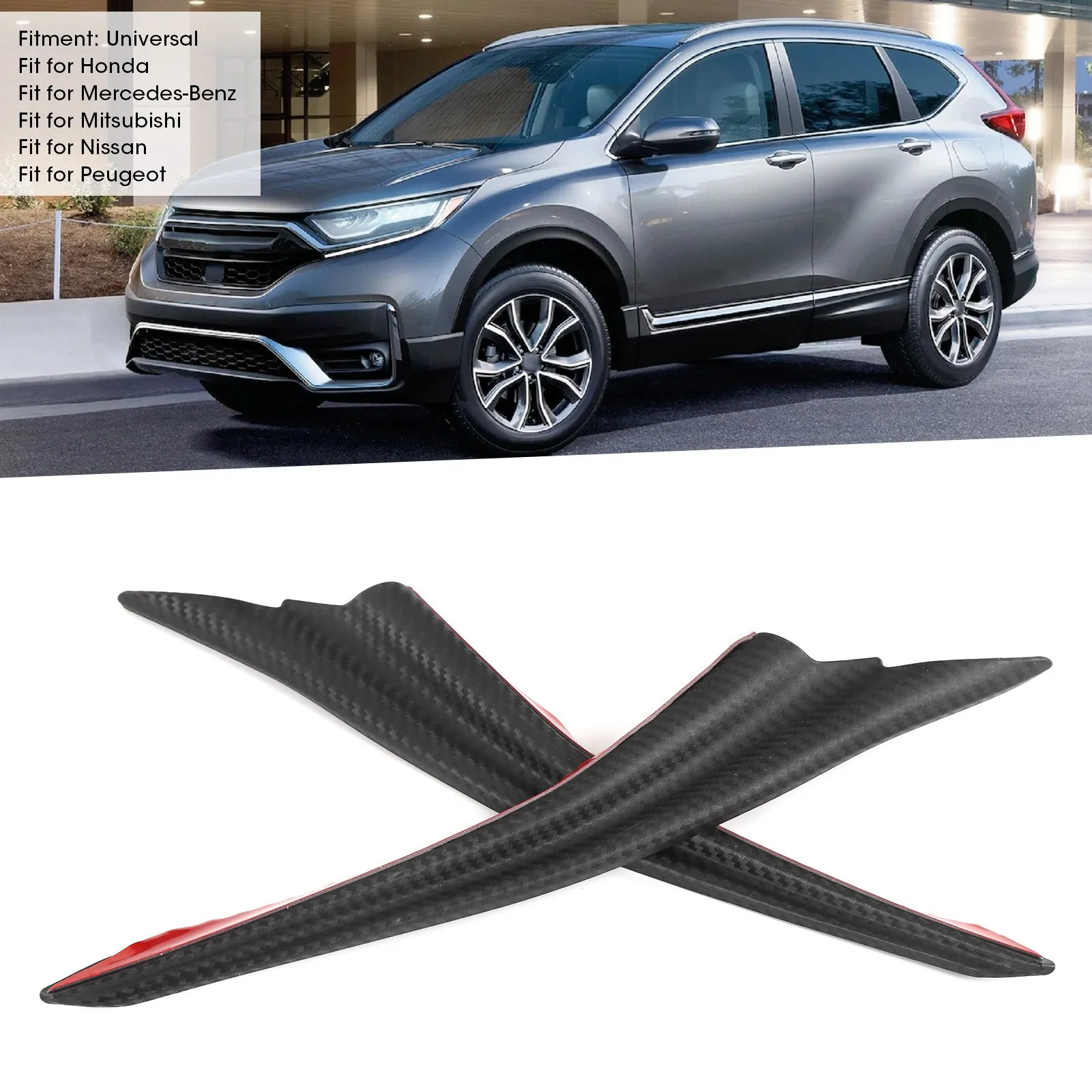 Bumper Vin Splitter Koolstofvezel Styling Rubber Spoiler Universele Auto Modificatie Carrosseriedelen Bumper Vin Zijspoiler