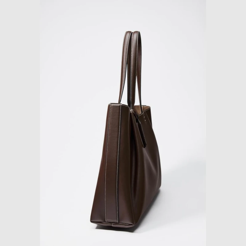 CLIP TOTE BAG, Fashionable Top Handle Tote Bag, Solid Color Simple Shoulder Bag, Luxury Design Handbags for Women image 4