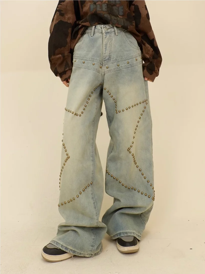 

Y2K Star Willow Jeans Женские дизайнерские потертые джинсовые свободные уличные брюки-поло Весенний новый стиль