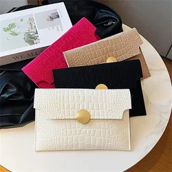 Casual Ladies Clutch Bag 2024 New Minimalism Handheld Envelope Bags Felt Indentation Handbag Solid Color Business Women's Bag
