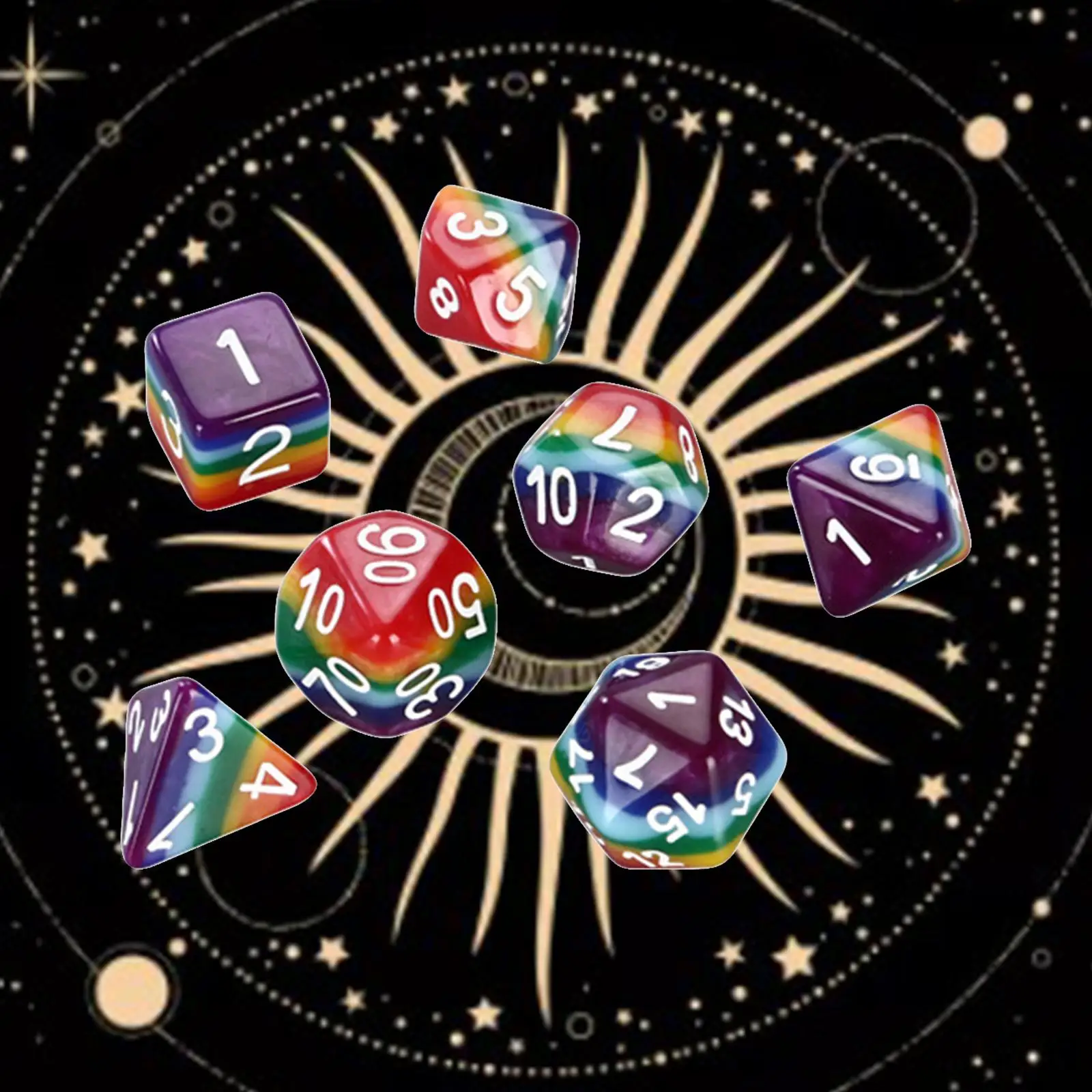 

7pcs Mini Polyhedral Dice Set D4 D6 D8 D10 D10 D12 D20 Dices Glitter Game Accessories for Dnd Board Games