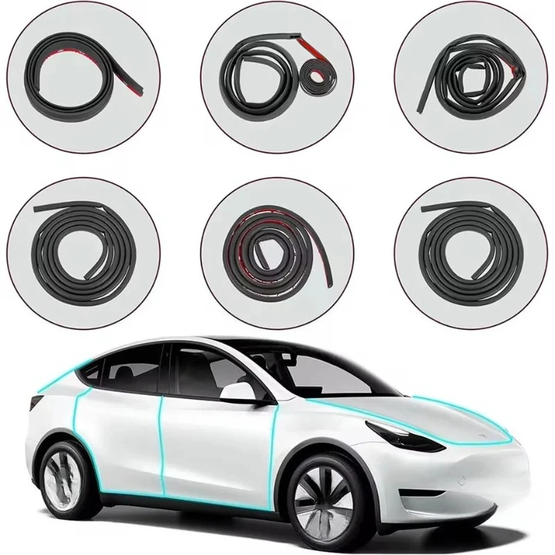 Car Door Seal Strip Kit Rubber Noise Insulation Weatherstrip for Tesla Model 3 Y Trunk Hood Dashboard AB Pillar Trim Sealings