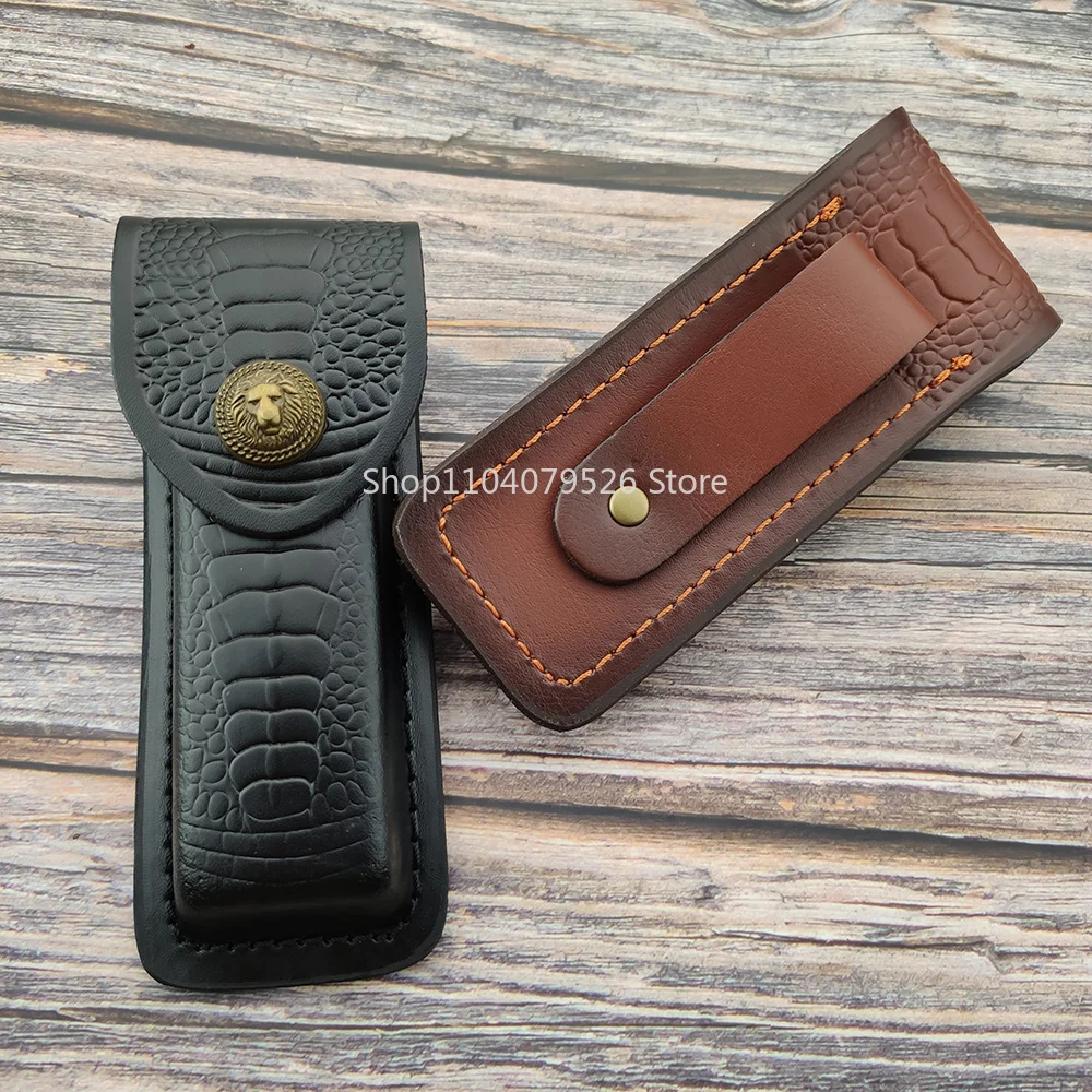 1PC Belt‑Mount Leather Knife Case with Snap Closure Portable Knife Sheath for Camping Backpacking Outdoor Daily Activities