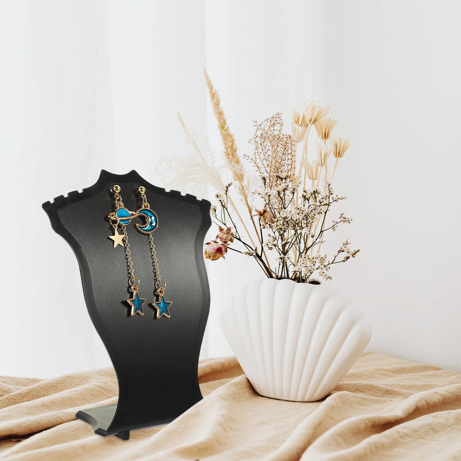 

6Pcs Necklace Bust Display Stand Premium Jewelry Organizer Stand Simulated Neck Shape Storage Rack for Home Office Retail