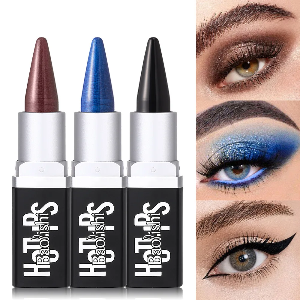 Pearlescent Eyeliner Cream Texture Eyeliner Easy Coloring Sweat Proof High Pier Pencil Long Lasting Black White Eye Liner Makeup