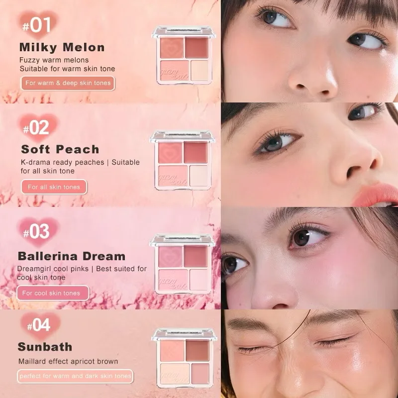 Judydoll Blush Highlight Palette crème et poudre combinaison multi-usages Palette fard à paupières sous les yeux doux-focus mat