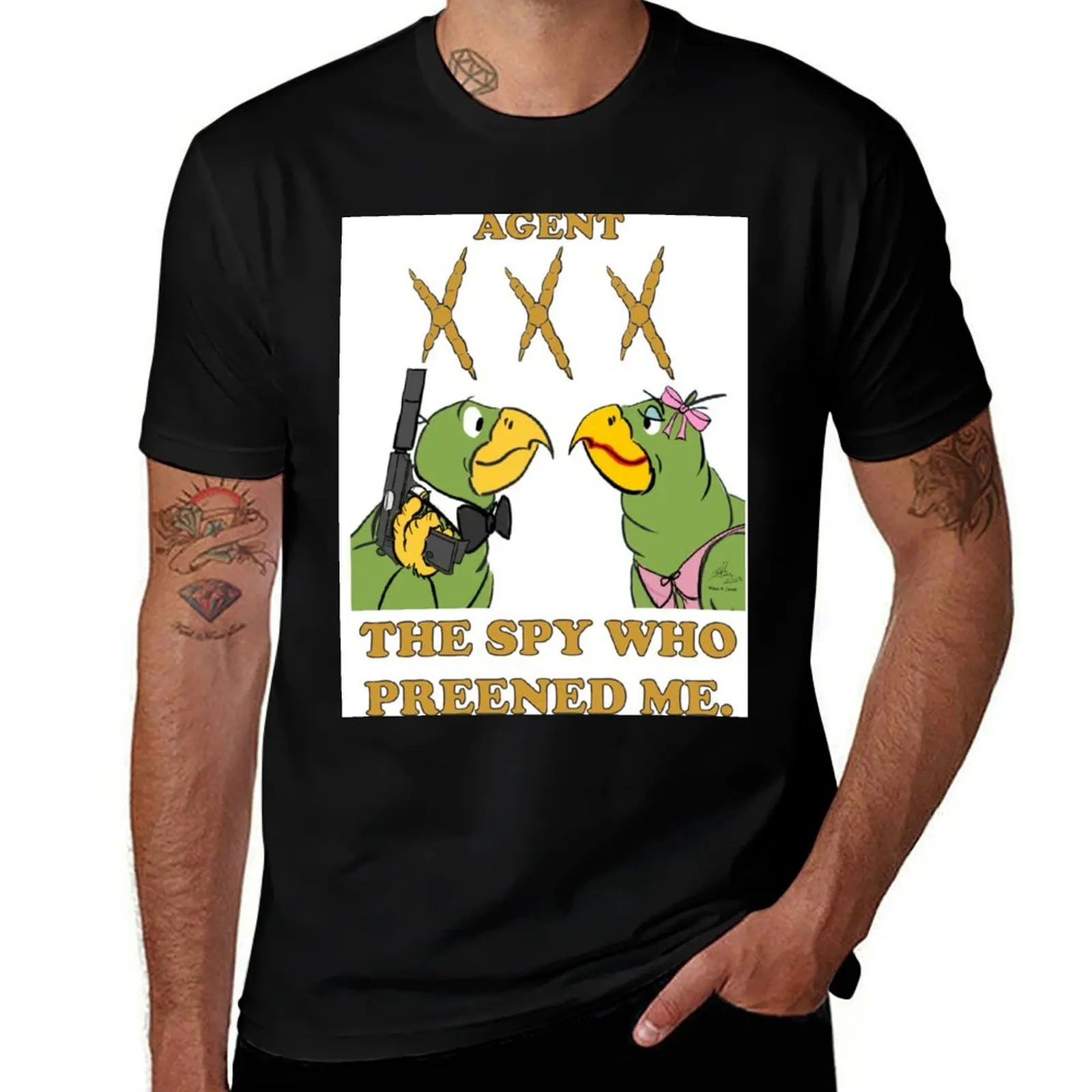 Agent Triple Talon. The Spy Who Preened Me. T-Shirt Streetwear Print Tee Shirt T-Shirt