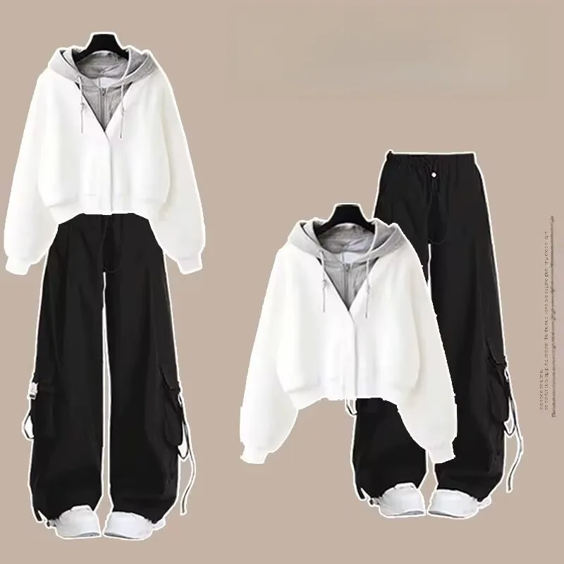 Conjunto de cardigã com moletom Campus Sle para meninas de 2 anos, estudantes do ensino médio, roupa esportiva de outono, fibra de poliéster Waterp...