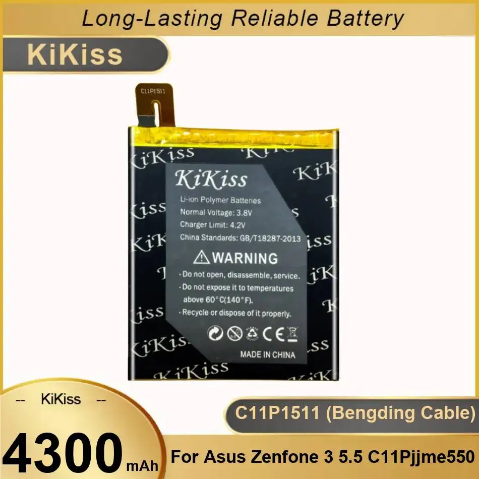 

Аккумулятор мобильного телефона для Asus Zenfone 3 5,5 C11PJJME550 C11P1511, прямой большой кабель, хорошая низкотемпературная производительность, 4300 мАч