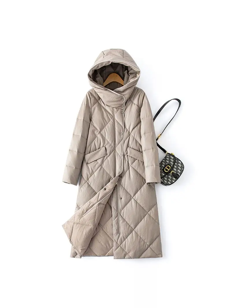   Ning Echt Leer Donsjack Dames Halflange Eapenvacht Winterjas Grote Maat Bont Bovenkleding Pendelen Sle