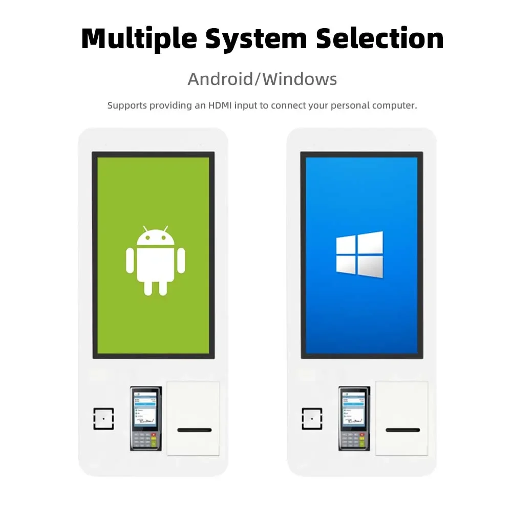 32 Inch Wall Mount Order Kiosk Ordering Machine Order Kiosk For Fast Food Smart Terminal POS Cash Self Service Kiosk