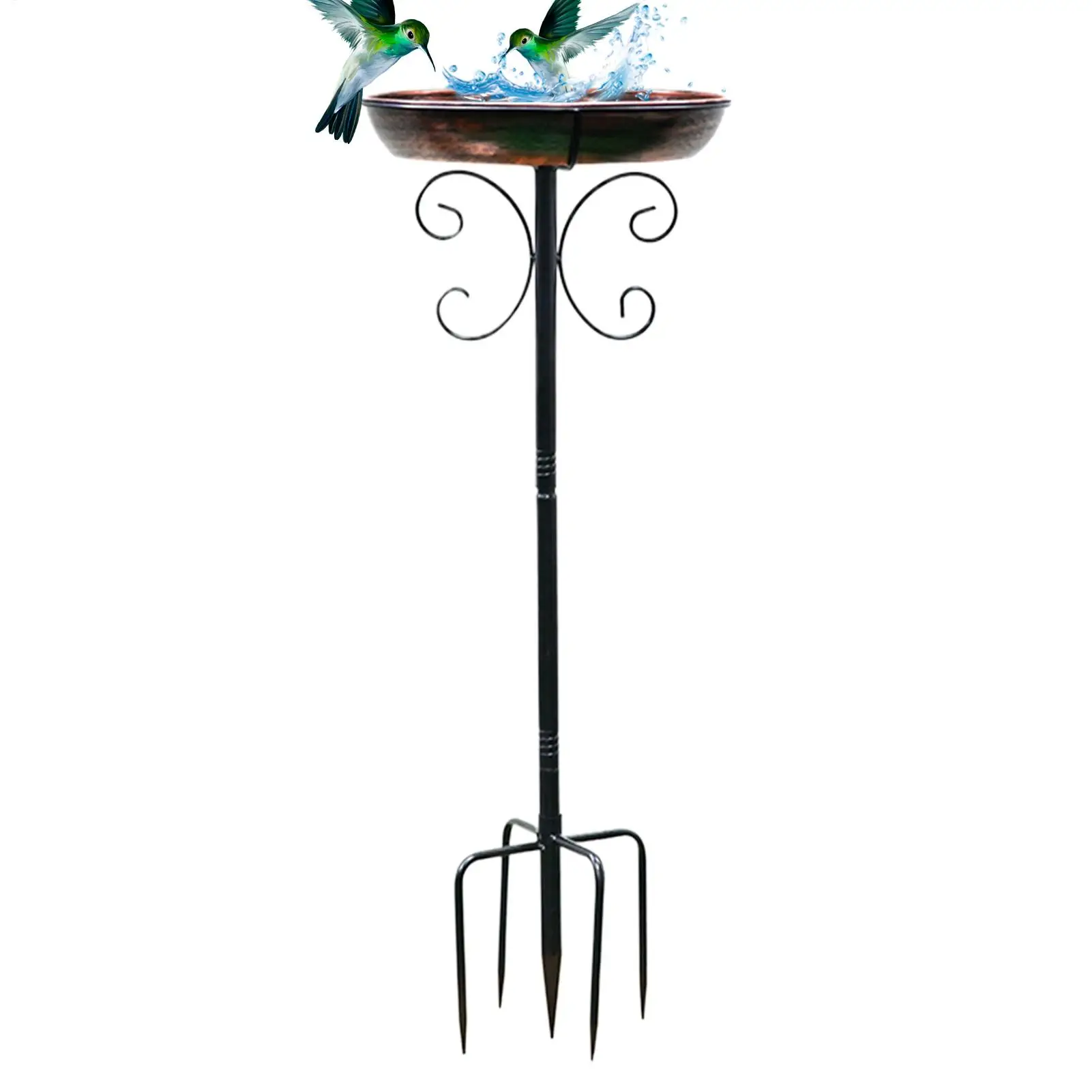 

Ванна для птиц на улице, стоячая садовая кормушка для птиц, металлическая кормушка для птиц, миска, украшения для двора, патио, террасы, заднего двора, балкона, на открытом воздухе