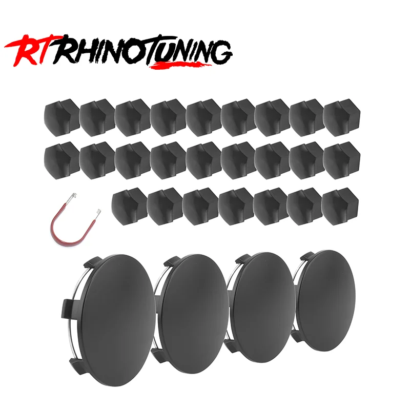 

RhinoTuning 4 шт. центральные колпаки/25 шт. гайки + 1 зажим колпаки центральной ступицы колес автомобиля подходят для всех 2024 CYBERTRUCKS крышка ступицы обода шины