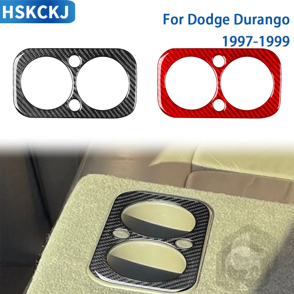 

For Dodge Durango 1997 1998 1999 Accessories Carbon Fiber Car Interior Rear Cup Holder Panel Trim Sticker