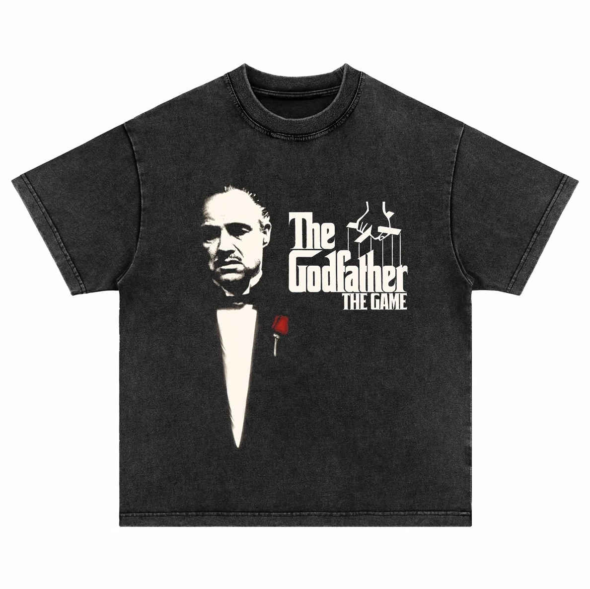 

Летняя мода Design Godfather PS2 Game Винтажная футболка с короткими рукавами и потертостями в стиле ретро, удобная и дышащая футболка