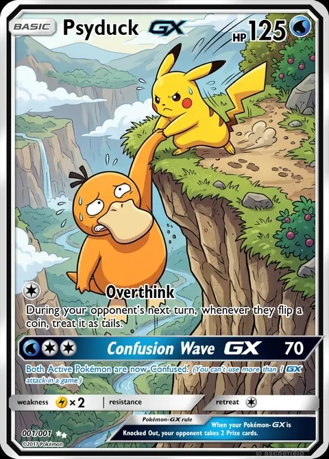 DIY Self Control Pokemon Ptcg Pikachu Psyduck Charmander Collect Signature Trading  Card Anime Cartoon Gift