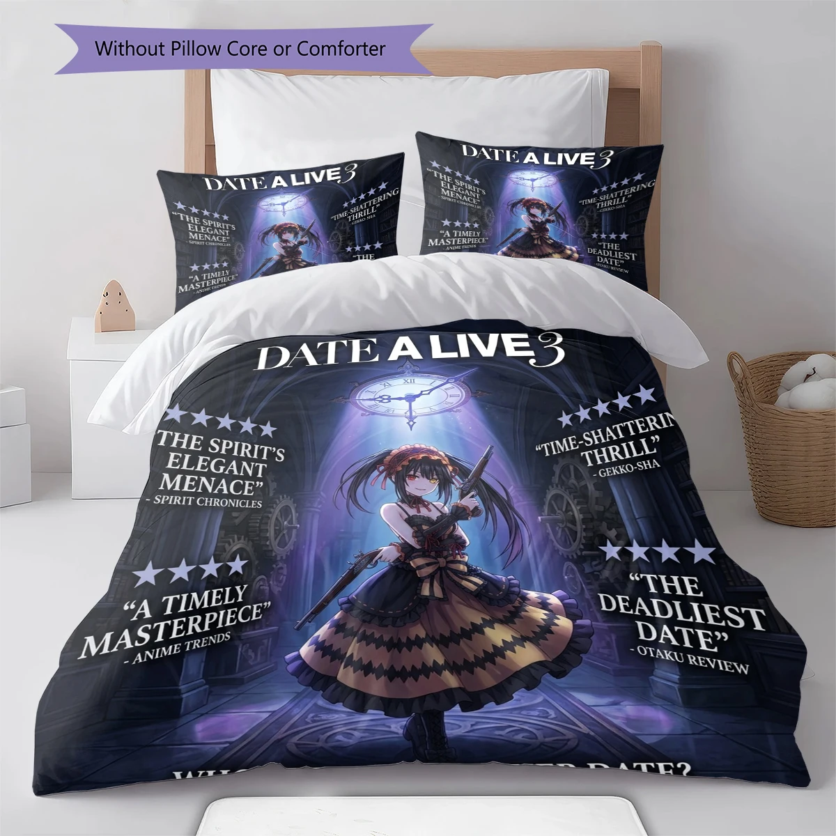 Date A Live Comfortable Duvet Cover Soft, Kids Bedding Set Gift, Extra LargeMultiple Sizes -HE17