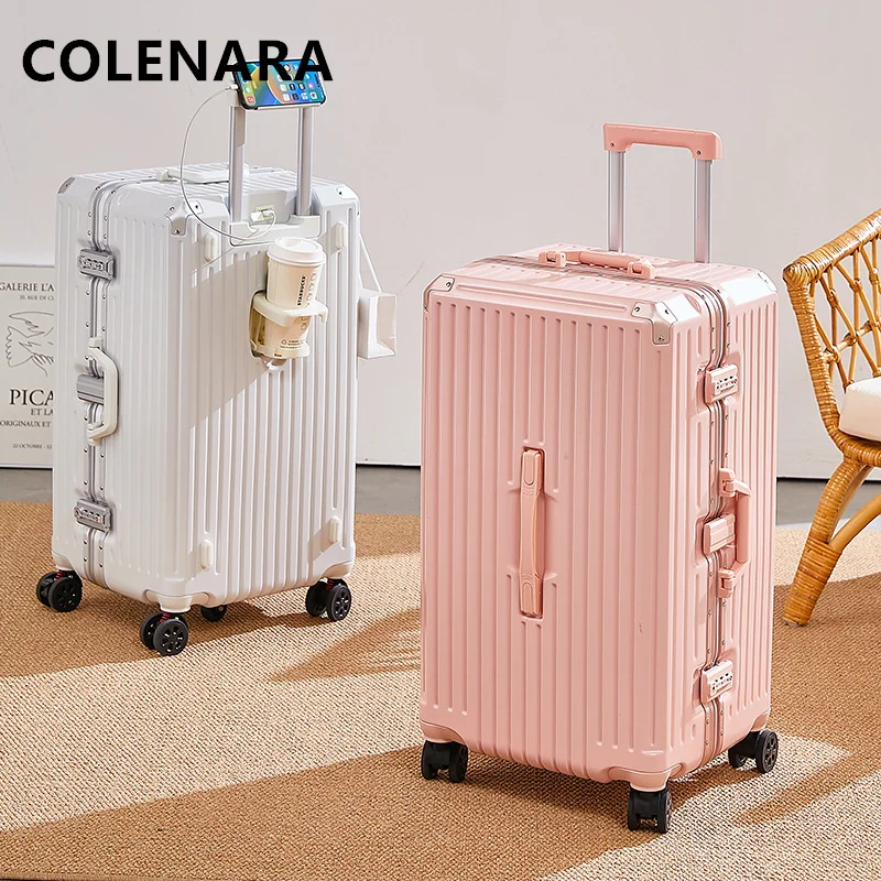 COLENARA 20 "22" 24 "26" 28 дюймов Высококачественный багажный посадочный ящик для ПК большой вместимости чемодан на колесиках универсальный чемодан на колесиках