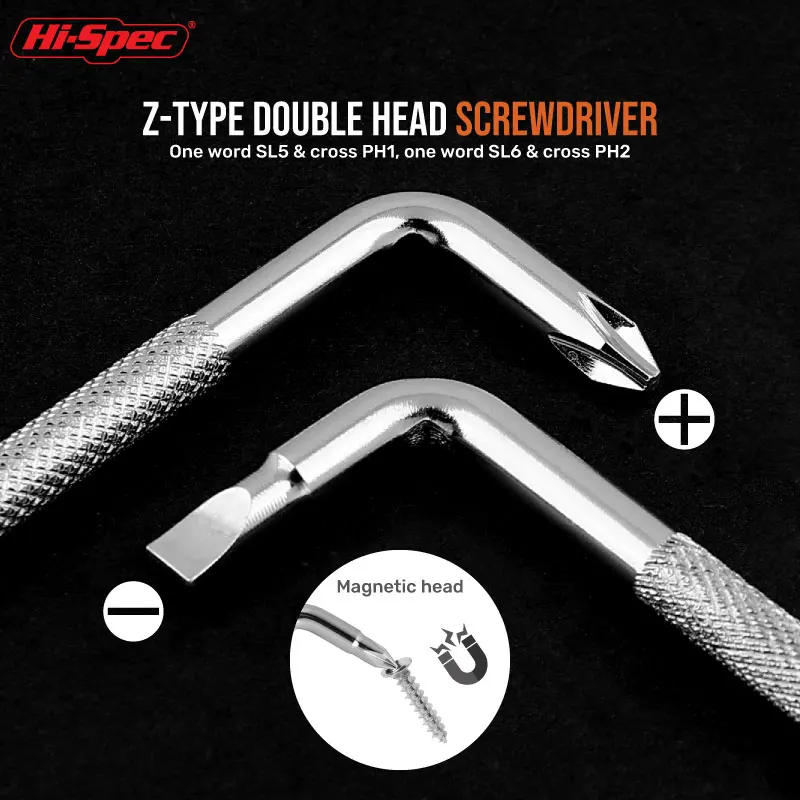 Hi-Spec 2 Đầu Tua Vít Z Loại 6Mm Phillips Xẻ Rãnh Từ Đầu Tua Vít Ngắn Tua Vít Công Cụ Sửa Chữa