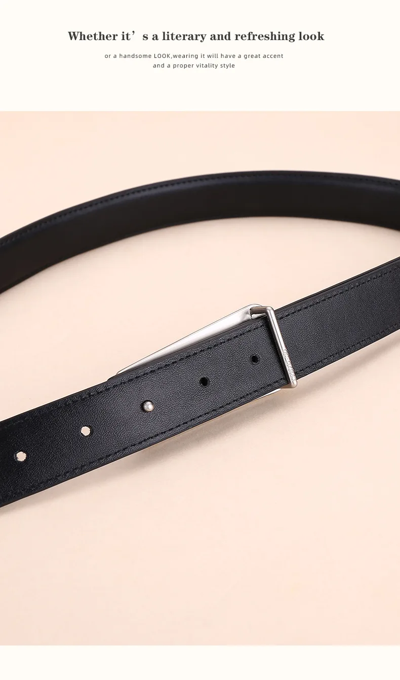 Vielseitiger Damen-Gürtel aus Rindsleder, Stilvoller Gürtel für Business-Anzüge und Jeans, Minimalistischer High-End-Look – Detail 18