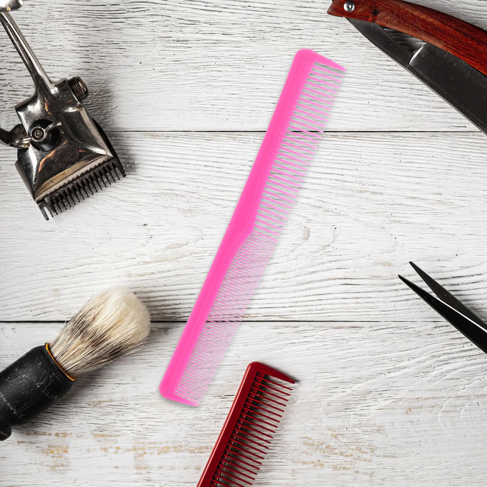 

Anti-Static Plastic Hair Comb Set Fine Coarse Teeth For Salon Barber Styling Tools Double Side Hairdressing Comb