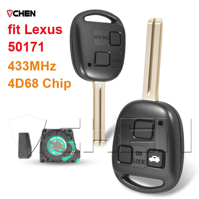 

Автомобильный брелок зажигания 50171 4D68 чип 433 МГц подходит для Lexus RX400 ES300 GS300 IS200 LS400 RX300 GS400 IS300 головной пульт дистанционного управления TOY48 без логотипа