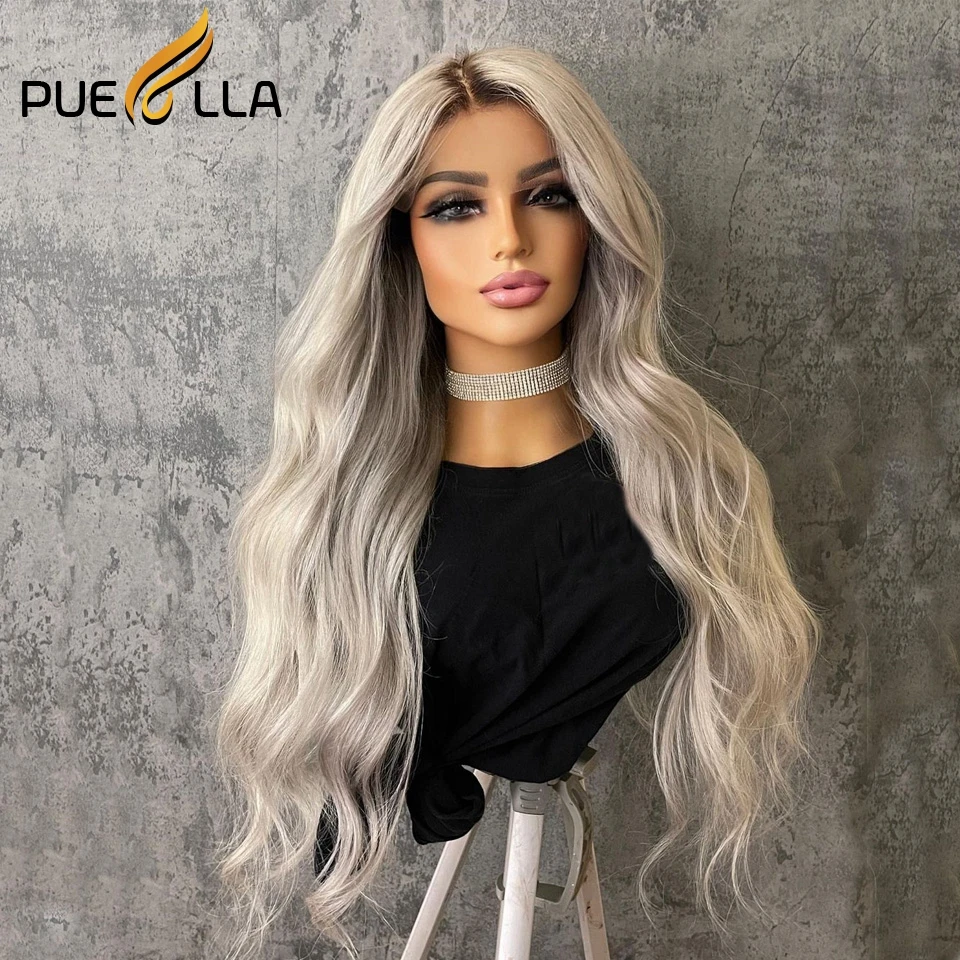 Körper Welle 13x6 Spitze Frontal Perücke Ombre Asche blond Echthaar Perücken für Frauen brasilia nische Perücke 100% 13x4 Echthaar Spitze Front Perücken