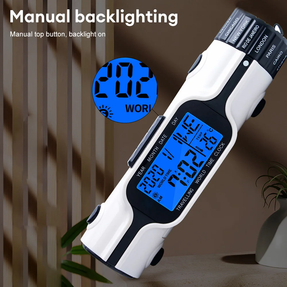 

High Precision Backlight Clock Digital Alarm Flashlight Snooze Display Time Electronic Home Outdoors Timing Temperature Display