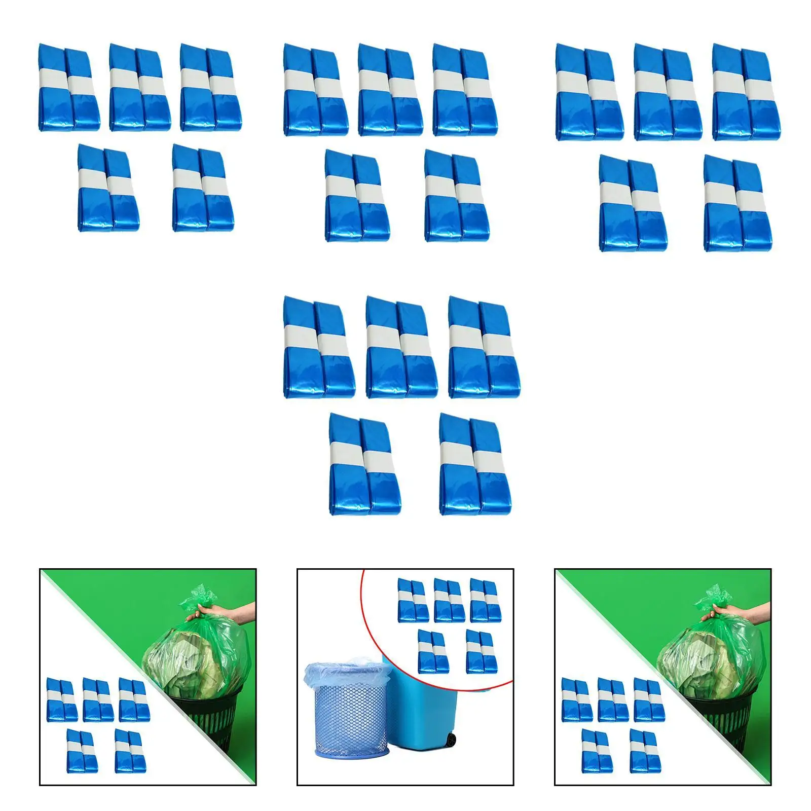 10 sacchetti per pannolini usa e getta per bambini, fodere spesse per secchielli, robusti ricariche per pannolini da esterno, cucina, campeggio, bagno