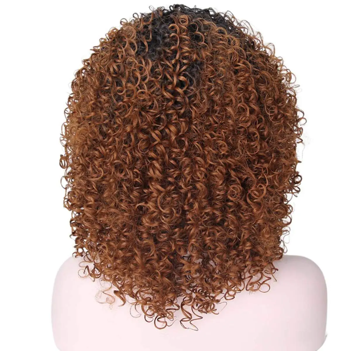 Afro Kinky Curly Hair Synthetic Wigs For Women Kinky Curly Wigs For Women Ombre Brown With Dark Roots Synthetic Wigs