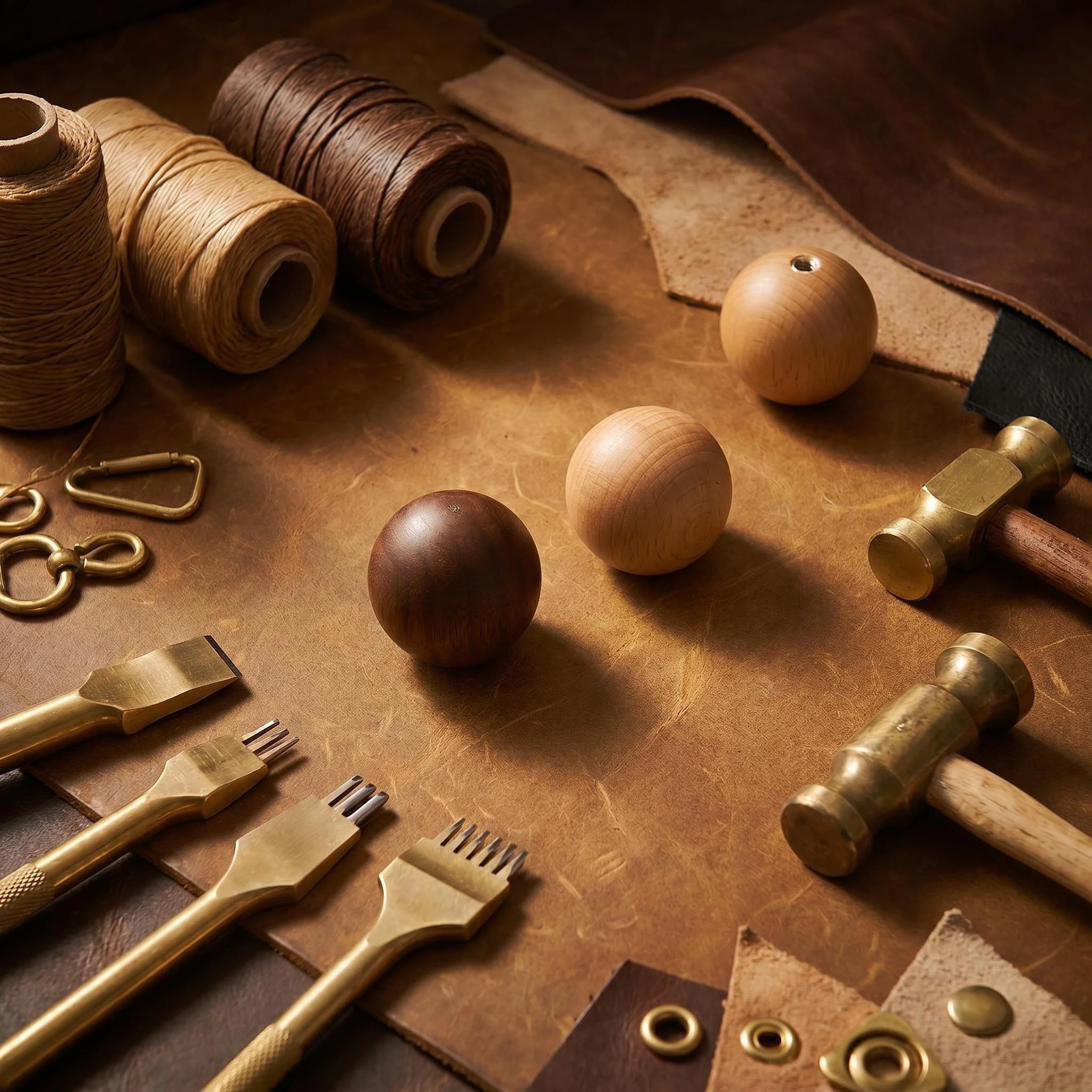 Furniture Hardware Knobs - مقبض دائري بسيط من خشب الجوز