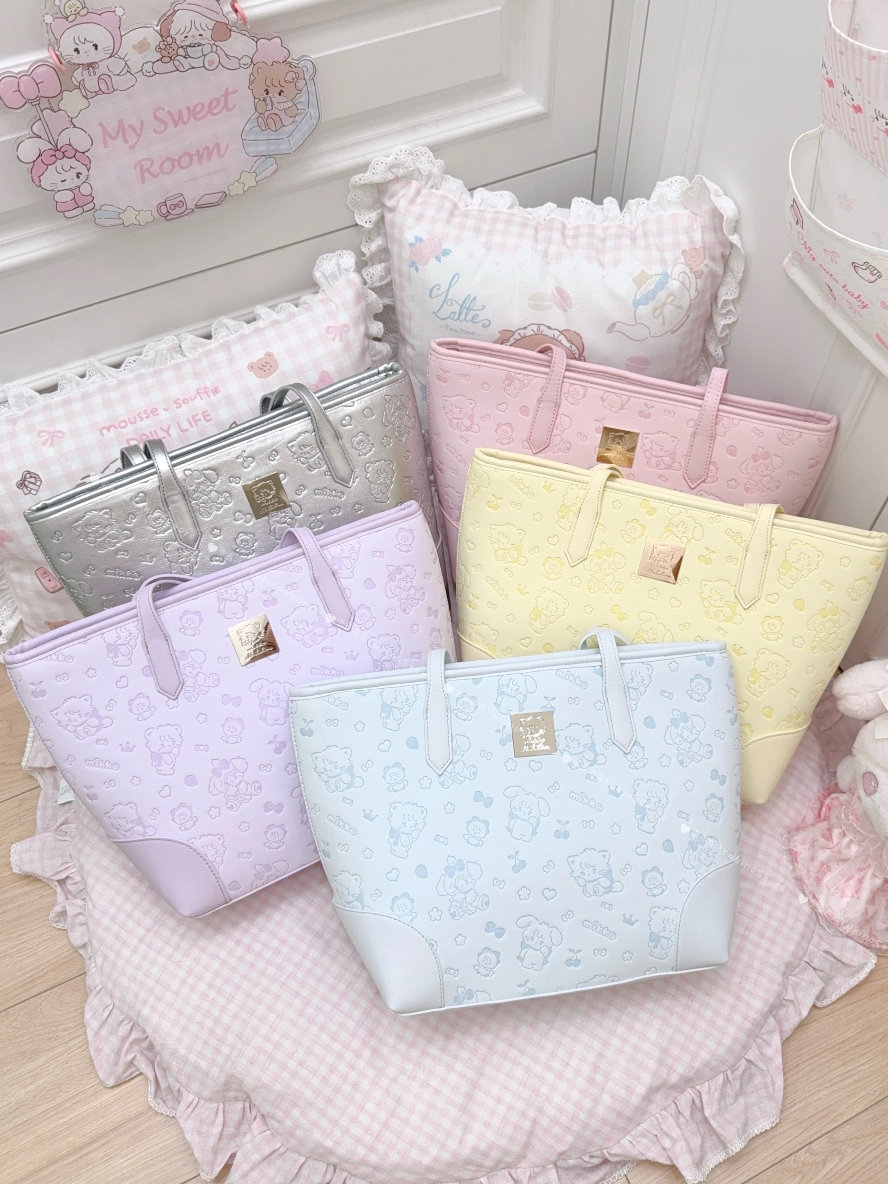Autêntico novo mikko sacola portátil bonito versátil grande capacidade bolsa de ombro para mulheres colorido mikko anime presentes periféricos