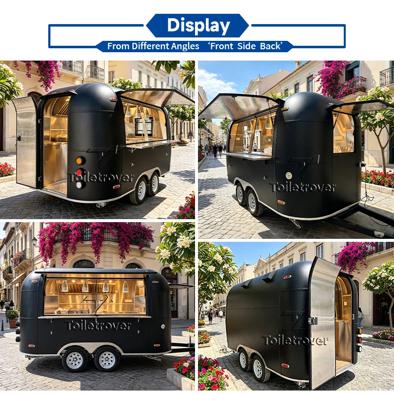 DOT CE Certified Commercial Food Truck Waffle Crepe Dessert Donut Mobile Food Trailer Fully Equipped for Street Legal
