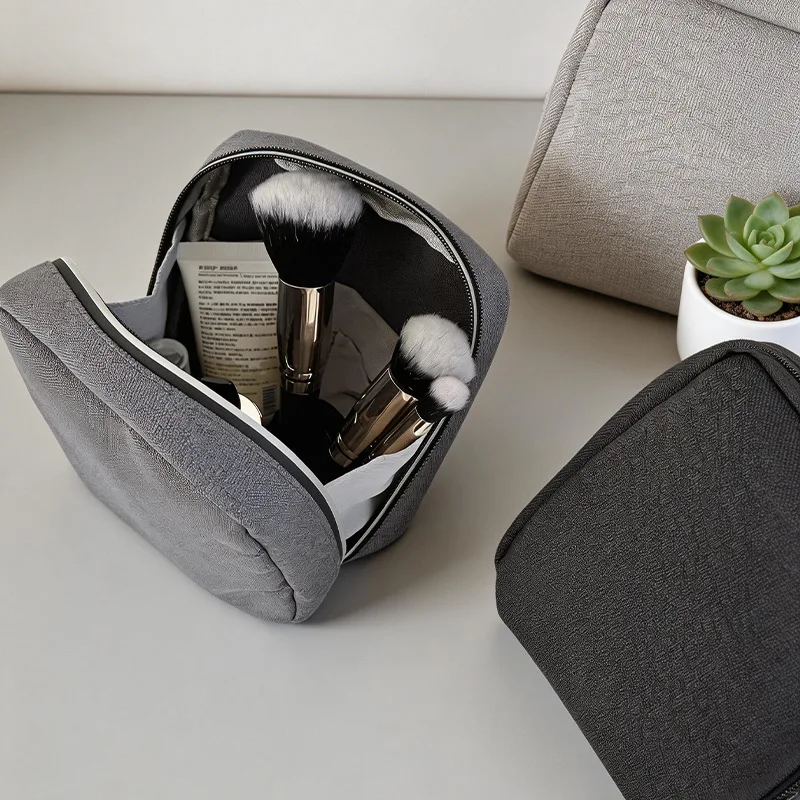 Solid color cosmetic bag dirt-resistant cosmetics sample storage bag travel portable mouth red envelope data storage bag