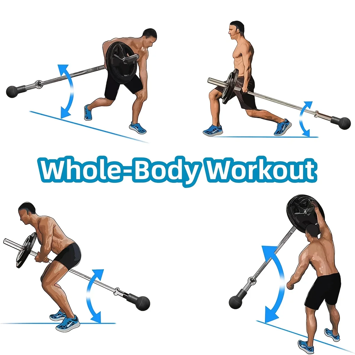 Attachment for Barbell 360° Rotation for Full-Body Strength Workouts Gym Back Strength Training Accessory for Deadlifts Squats