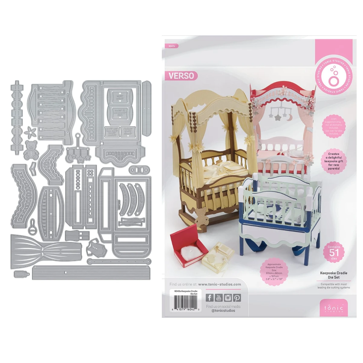 Keepsake Cradle - Showcase Die Set Beautiful Barrel Bag Gift Box Dies April 2026 New for DIY Scrapbooking Greeting Card Handmade