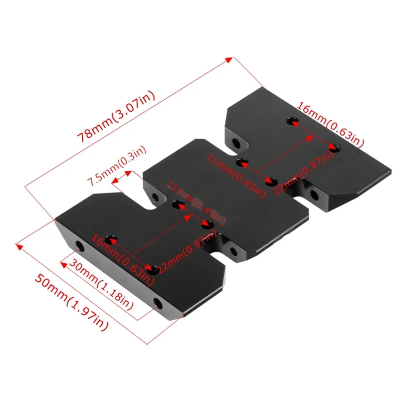 Kit de chasis de fibra de carbono LCG, marco de placa de deslizamiento de riel para Axial SCX10 1/10 RC Crawler, Centro inferior de actualización de bricolaje, 1