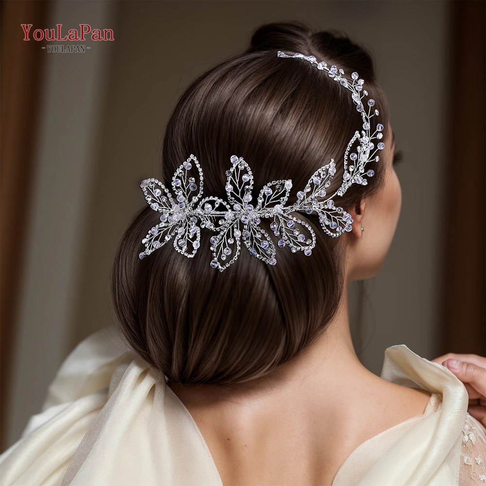 

YouLaPan Sparkly Wedding Hair Comb Headband Bride Rhinestone Headwear Accessories Princess Banquet Headwear Ornaments HP646