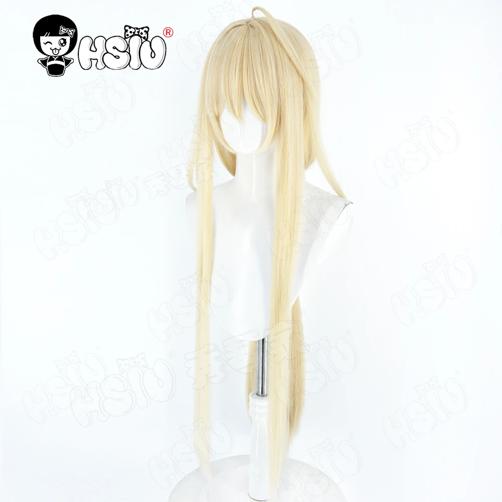 Gouden Leeuw Cosplay peruca de fibra sintética 「HSIU」peruca longa dourada clara + touca de peruca jogo ‌ Azur Lane Gouden Leeuw Cosplay