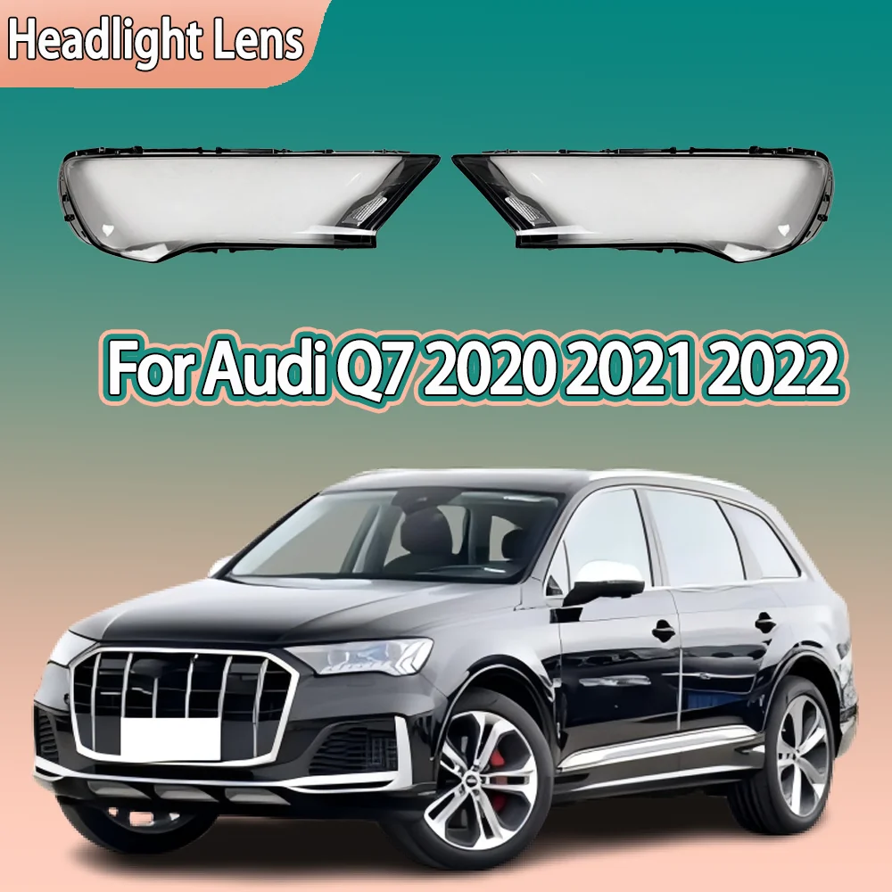 

For Audi Q7 2020 2021 2022 2023 Car Front Headlamp Cover Transparent Headlight Shell Lens Replace Original Lampshade Plexiglass