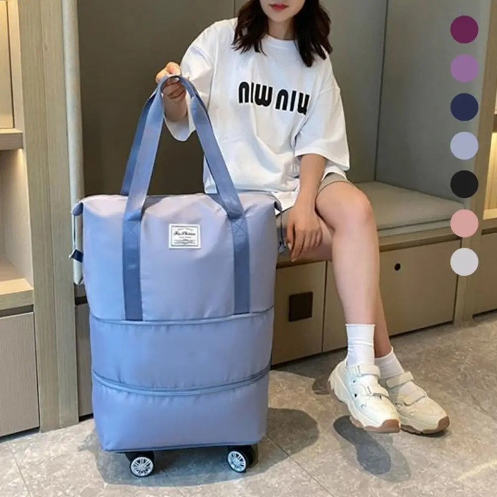 New Expandable Duffle Pack Rolling with Wheels Handbag Multiple Pocket Foldable Business Travel Bag