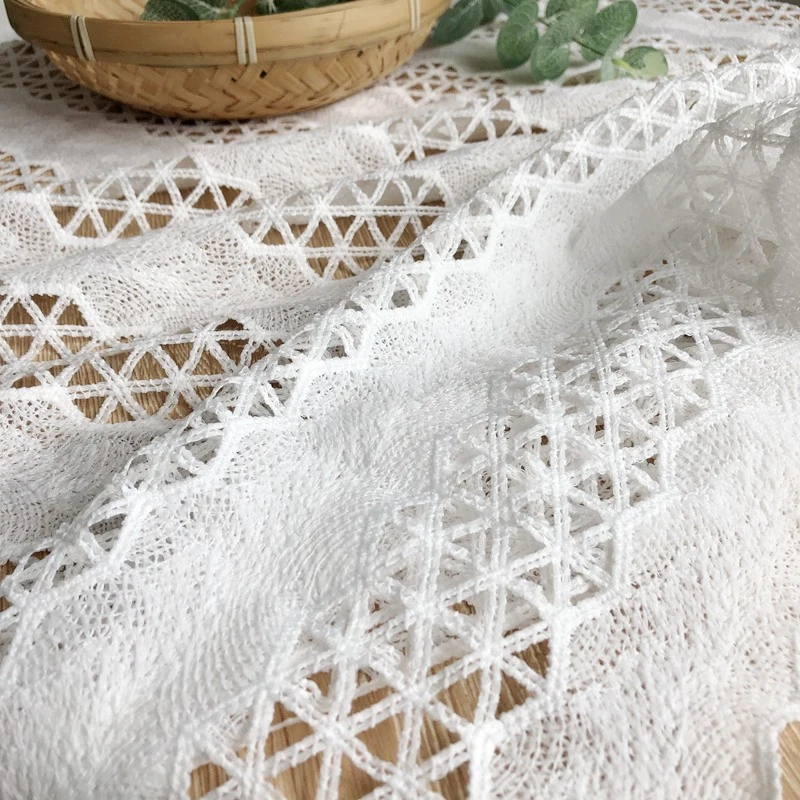 

Один метр, водорастворимое полое кружево tecidos para costura, белое тканевое платье с вышивкой, декоративная скатерть