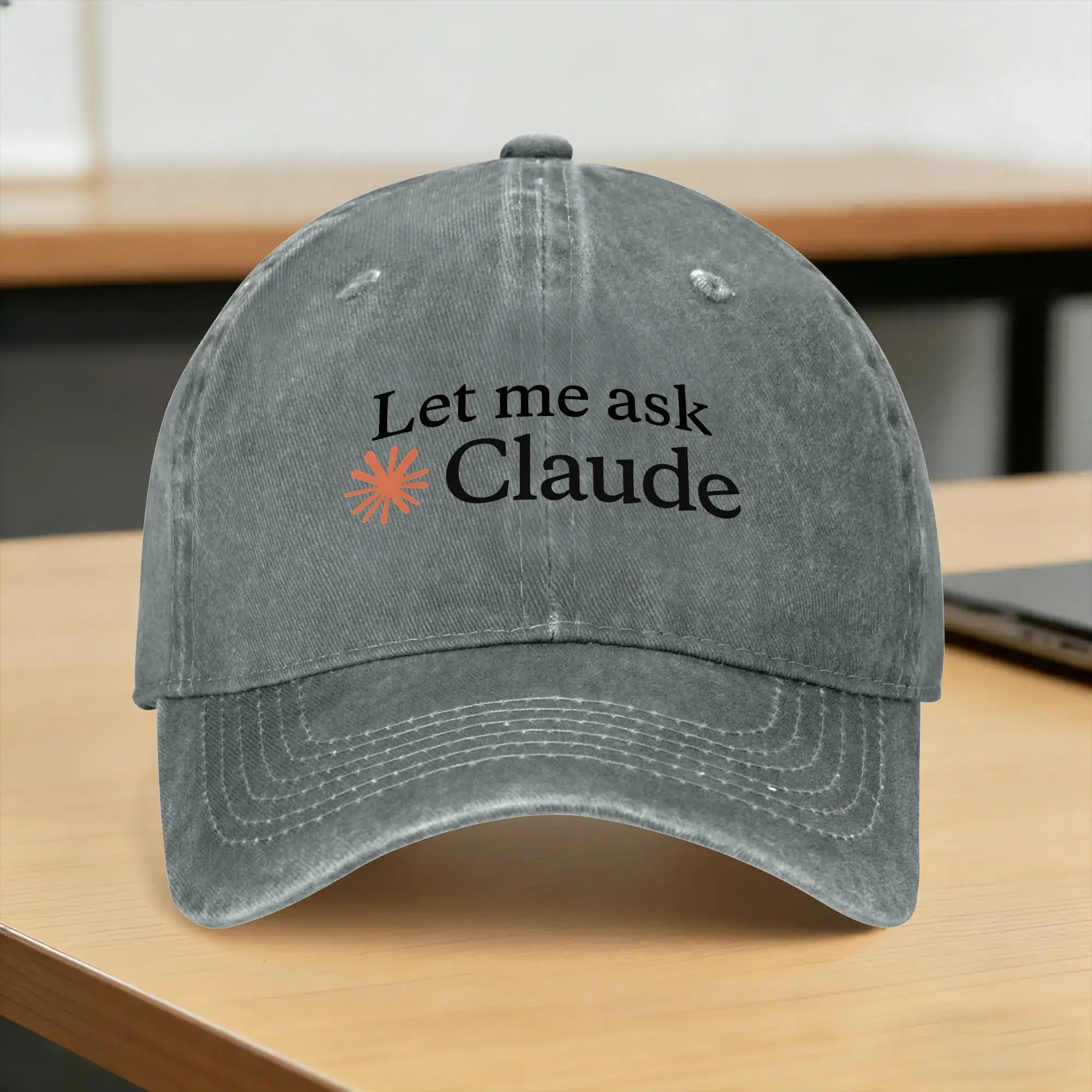 Spring Let Me Ask Claude Classic Baseball Cap Sun  Sunscreen Custom Logo Washed Trucker Hat Couple Women Fashion Baseball Caps