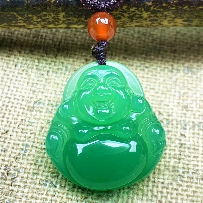 

Agate Chalcedony Pendant Big Belly Smiling Buddha Small Buddha Male Pendant Men and Women